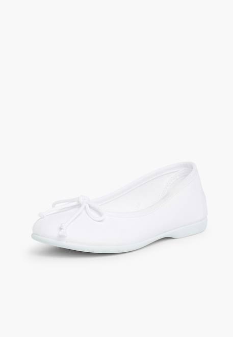 Ballerines pour fille  en toile avec ruban Blanc+Fucsia+Gris+Indigo+Mauve 2 - vertbaudet enfant 