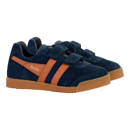 Baskets basses  à scratch  velours Bleu orange+Kaki sun noir+Marine bleu  blanc+Marine sage soleil+Rhino bleu orange+Vert blanc+Vert noir soleil 3 - vertbaudet enfant 