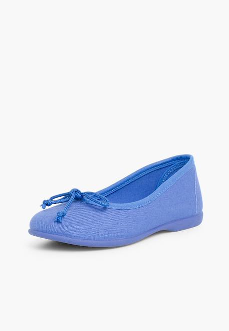 Ballerines pour fille  en toile avec ruban Blanc+Fucsia+Gris+Indigo+Mauve 18 - vertbaudet enfant 