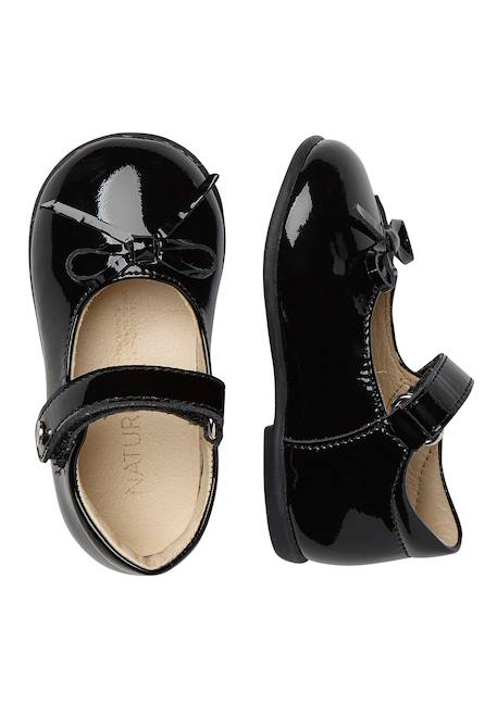 Ballerines en verni avec sangle ballet Bleu nuit-+Noir ivoire 9 - vertbaudet enfant 