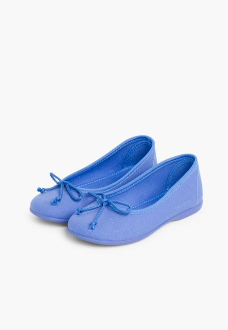 Ballerines pour fille  en toile avec ruban Blanc+Fucsia+Gris+Indigo+Mauve 20 - vertbaudet enfant 