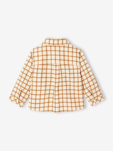 Chemise bébé vichy en velours caramel 3 - vertbaudet enfant 