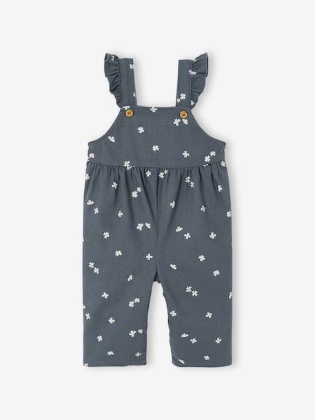 Salopette bébé en twill imprimée gris ardoise 1 - vertbaudet enfant 