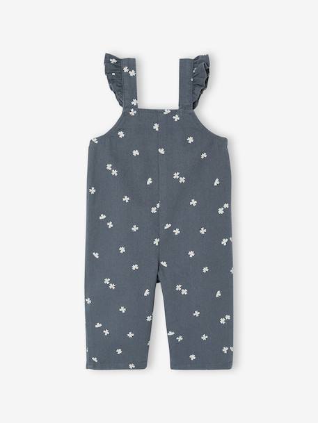 Salopette bébé en twill imprimée gris ardoise 2 - vertbaudet enfant 