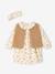 Ensemble robe gilet bandeau bébé fille vanille+vieux rose 3 - vertbaudet enfant 
