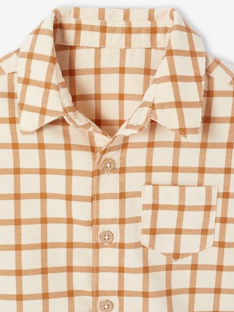 Chemise bébé vichy en velours caramel 4 - vertbaudet enfant 