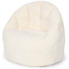 Chambre et rangement-Chambre-Pouf bouclette soft white