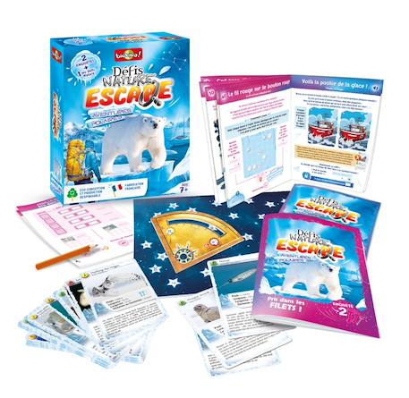 Jeu de cartes - défis nature escape -  aventures polaires -  fabriqué en france MULTICOLORE 2 - vertbaudet enfant 