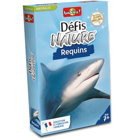 Jeu de cartes - défis nature -  requins -  fabriqué en france MULTICOLORE 1 - vertbaudet enfant 