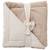 Couverture luxe fausse fourrure angora et gaze rayé vert de gris (70 x 100 cm) Beige, blanc+Vert de gris, blanc 1 - vertbaudet enfant 