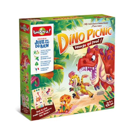 Jeu de cartes -dino picnic - fabriqué en france MULTICOLORE 1 - vertbaudet enfant 
