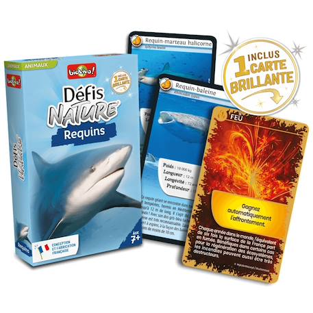 Jeu de cartes - défis nature -  requins -  fabriqué en france MULTICOLORE 2 - vertbaudet enfant 