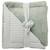 Couverture luxe fausse fourrure angora et gaze rayé vert de gris (70 x 100 cm) Beige, blanc+Vert de gris, blanc 4 - vertbaudet enfant 