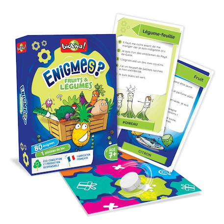 Jeu de cartes - enigmes -  fruits et légumes -  fabriqué en france MULTICOLORE 2 - vertbaudet enfant 