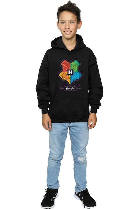 Sweat à capuche coton harry potter Gris chiné+Noir 9 - vertbaudet enfant 