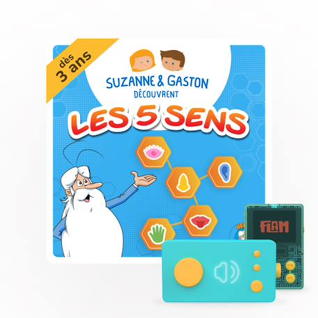 Suzanne & Gaston découvrent les 5 sens  - Livre audio interactif pour Ma Fabrique à Histoires MULTICOLORE 1 - vertbaudet enfant 