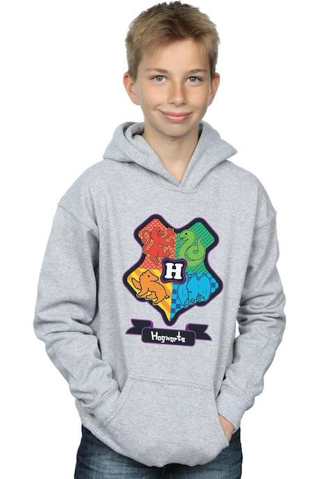 Sweat à capuche coton harry potter Gris chiné+Noir 2 - vertbaudet enfant 