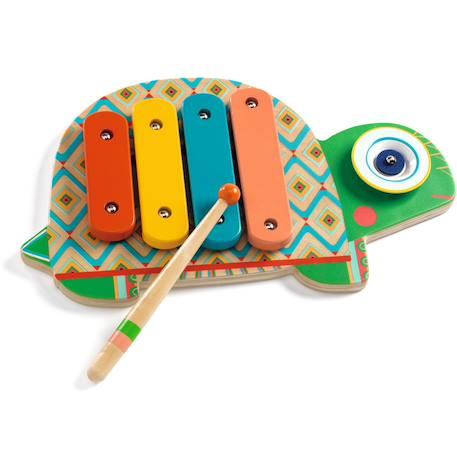 Xylophone et cymbale Vert, bleu, jaune 1 - vertbaudet enfant 