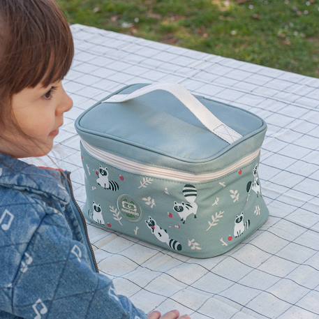 Sac repas isotherme 5l frosty Bleu wolf+Vert raccoon 12 - vertbaudet enfant 
