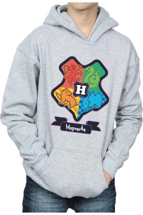 Sweat à capuche coton harry potter Gris chiné+Noir 3 - vertbaudet enfant 