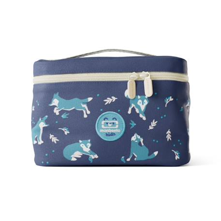 Sac repas isotherme 5l frosty Bleu wolf+Vert raccoon 2 - vertbaudet enfant 