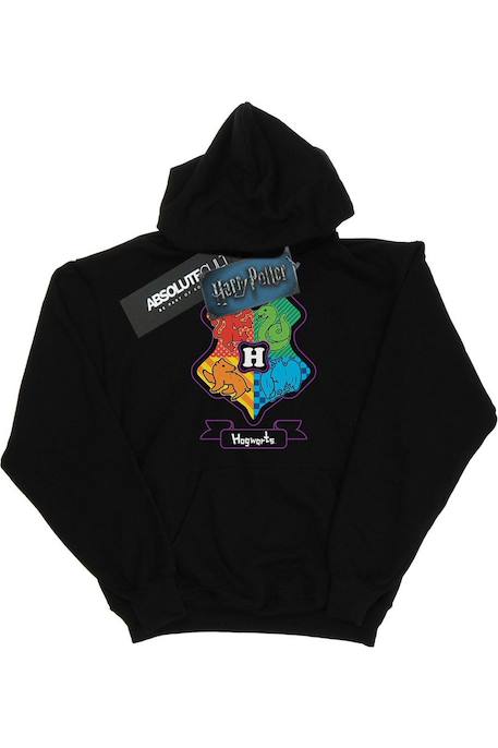Sweat à capuche coton harry potter Gris chiné+Noir 6 - vertbaudet enfant 