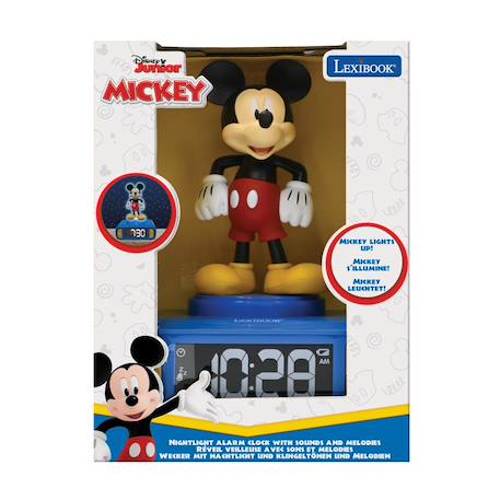 Réveil avec veilleuse lumineuse mickey en 3d MULTICOLORE 2 - vertbaudet enfant 
