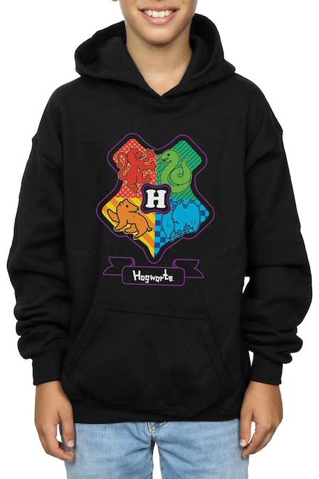 Sweat à capuche coton harry potter Gris chiné+Noir 8 - vertbaudet enfant 