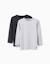 Lot de 2 t-shirts en coton à manches longues Blanc+Bleu foncé+Noir+Rouge 9 - vertbaudet enfant 