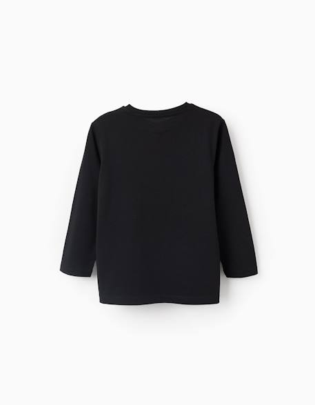 Lot de 2 t-shirts en coton à manches longues Blanc+Bleu foncé+Noir+Rouge 10 - vertbaudet enfant 