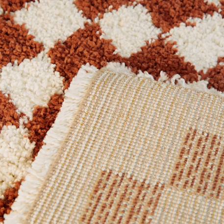 Tapis damier poils longs doux et volumineux checkers Beige sable+Bleu naturel+Gris minéral+Jaune naturel+Rose poudrée+Terracotta+Vert naturel 33 - vertbaudet enfant 