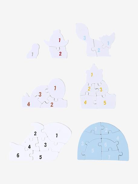 Puzzles évolutifs 3D Banquise en bois FSC® blanc 3 - vertbaudet enfant 