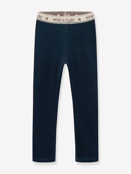 Leggings en polaire MATLEEMA enfants MINI A TURE bleu foncé+violet 1 - vertbaudet enfant 