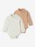 Lot de 2 bodies naissance en interlock 1 rayé + 1 uni beige 1 - vertbaudet enfant 