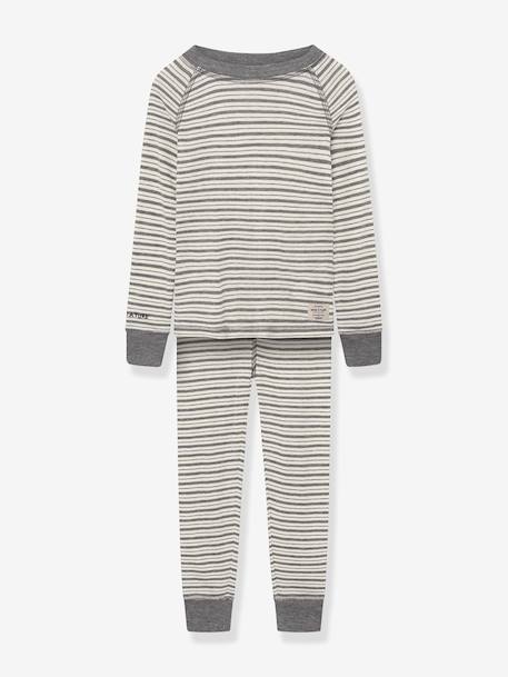 T-shirt & leggings MATBELA Enfants MINI A TURE rayé gris+rayé violet 1 - vertbaudet enfant 