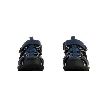 Sandales en cuir à scratch Denim   noir+Denim gris+Marine orange+Marron clair   rust 11 - vertbaudet enfant 
