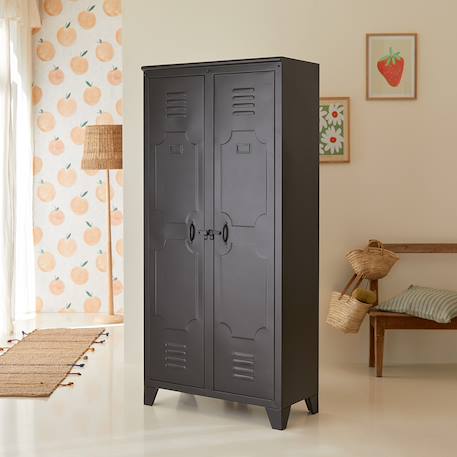 Armoire industriel enfant en métal 180 cm Noir 4 - vertbaudet enfant 