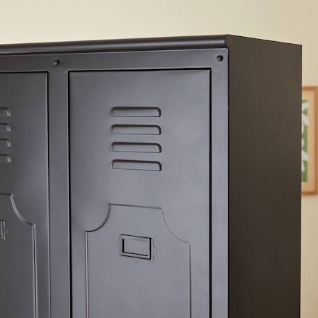 Armoire industriel enfant en métal 180 cm Noir 3 - vertbaudet enfant 