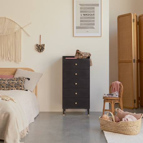 Chiffonnier en métal peint 5 tiroirs anika Noir 2 - vertbaudet enfant 