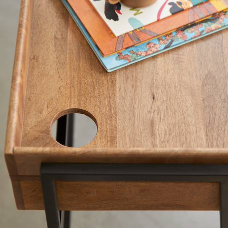 Bureau enfant en bois de manguier massif et métal 114 hedda Marron 4 - vertbaudet enfant 