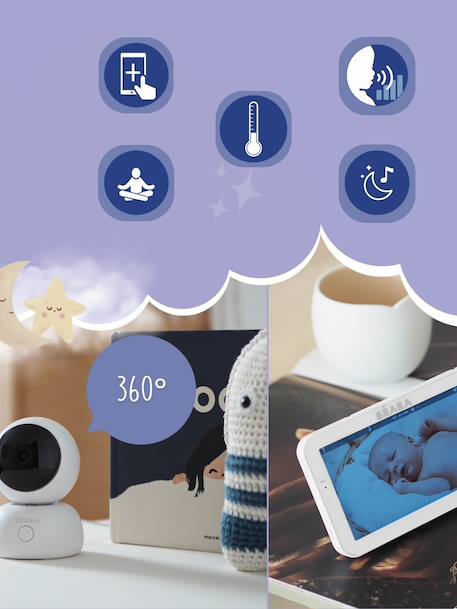 Ecoute-bébé vidéo Zen Premium blanc+Night blue+sable 3 - vertbaudet enfant 
