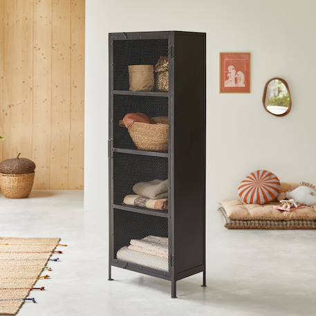 Armoire grillagée enfant en métal noir 175 alma Noir 1 - vertbaudet enfant 