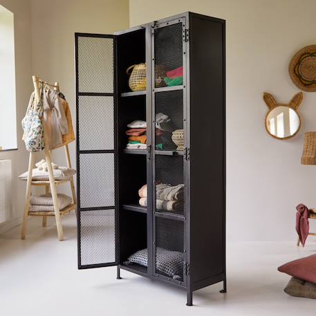 Armoire enfant en métal noir 175 cleo Noir 1 - vertbaudet enfant 
