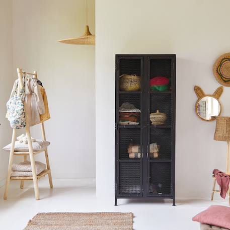 Armoire enfant en métal noir 175 cleo Noir 2 - vertbaudet enfant 