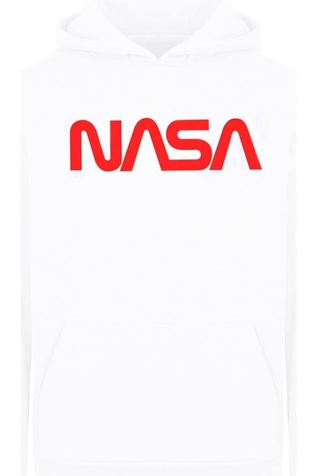 Sweat à capuche coton nasa Blanc+Noir 2 - vertbaudet enfant 