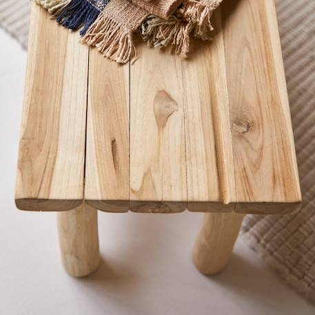 Banc déco enfant en bois de teck 80 kilim Naturel 4 - vertbaudet enfant 