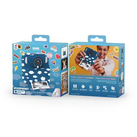 Appareil photo instantané enfant pixiprint - impression noir & blanc Bleu+Rose jaune 6 - vertbaudet enfant 