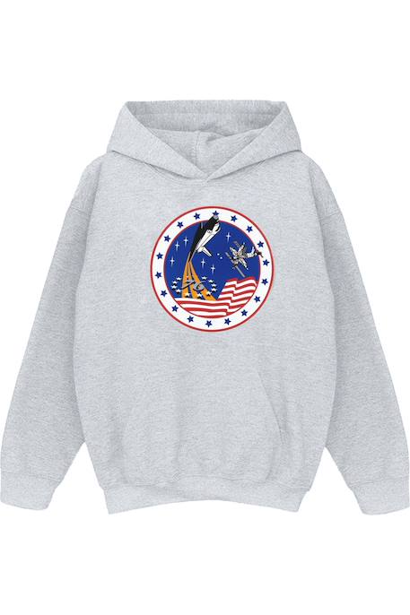 Sweat à capuche rocket coton nasa 76 Gris chiné+Noir 1 - vertbaudet enfant 