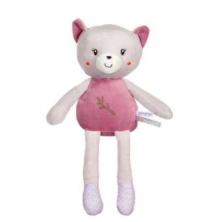 Peluche - pantin bamboo bebe chat - 24 cm s/carte Gris 1 - vertbaudet enfant 