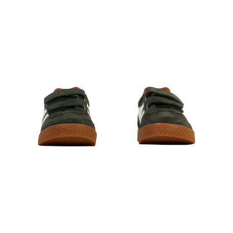 Baskets basses  à scratch Kaki sombre  blanc cassé orange 5 - vertbaudet enfant 